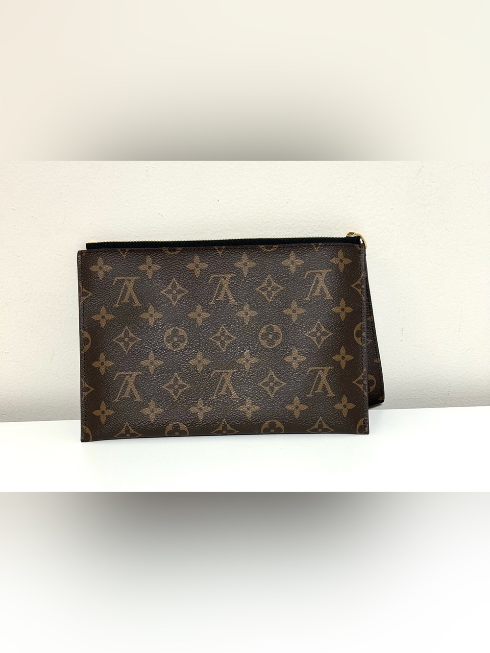 Louis Vuitton Monogram Canvas Wristlet / Clutch in Brown and Gold - Picture 3 of 10